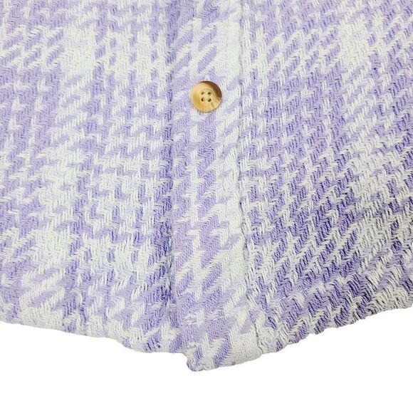 NEW Urban Outfitters Shacket S Purple Blue Woven Knit Oversized Button-Front Top - Picture 6 of 13
